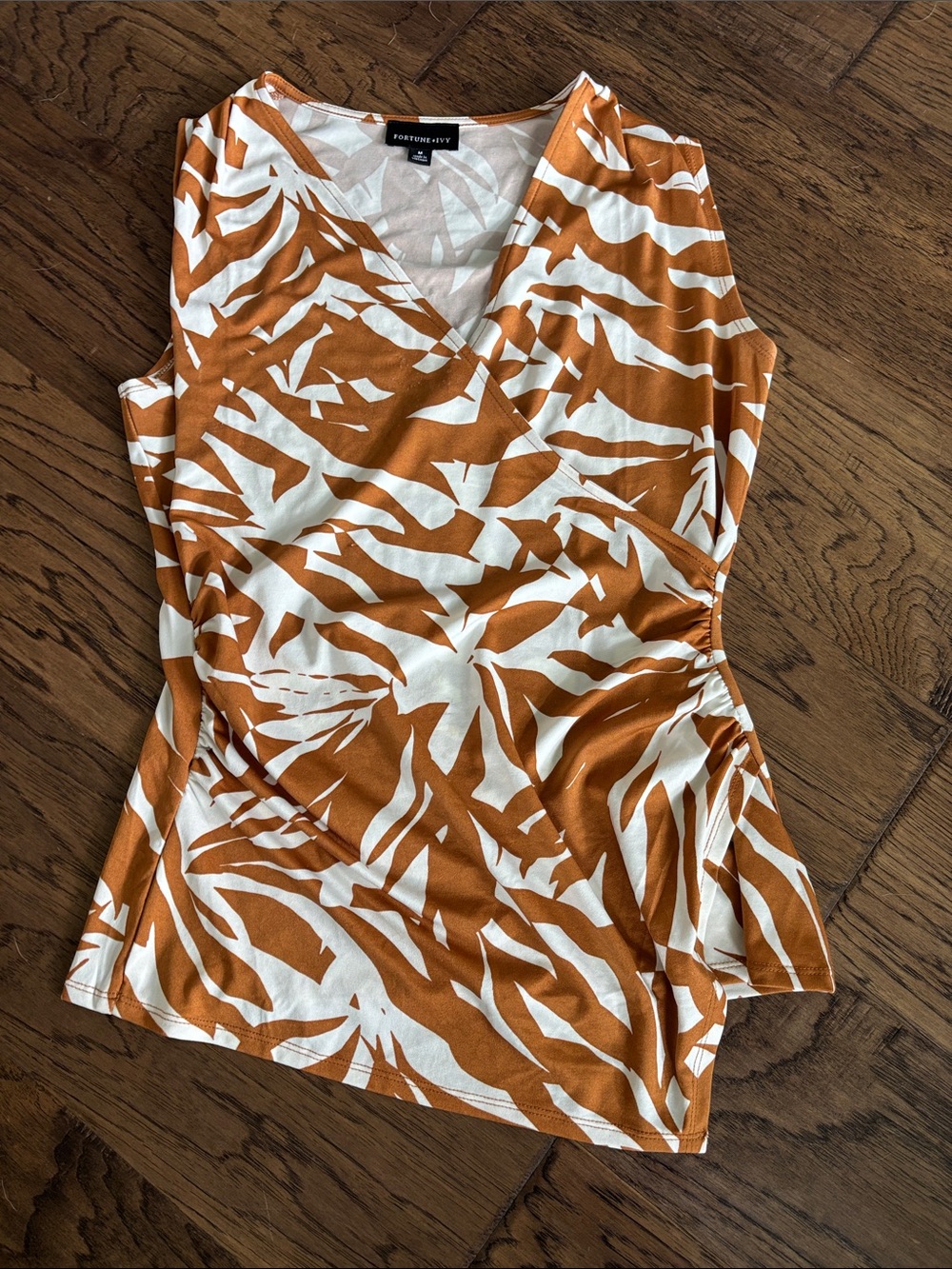 Sleeveless Faux Wrap Top